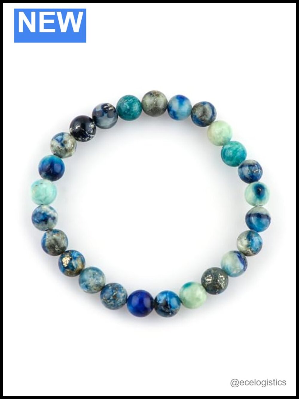 Crystal Stretch Bracelet, Afghanite Healing Beads, Unisex
